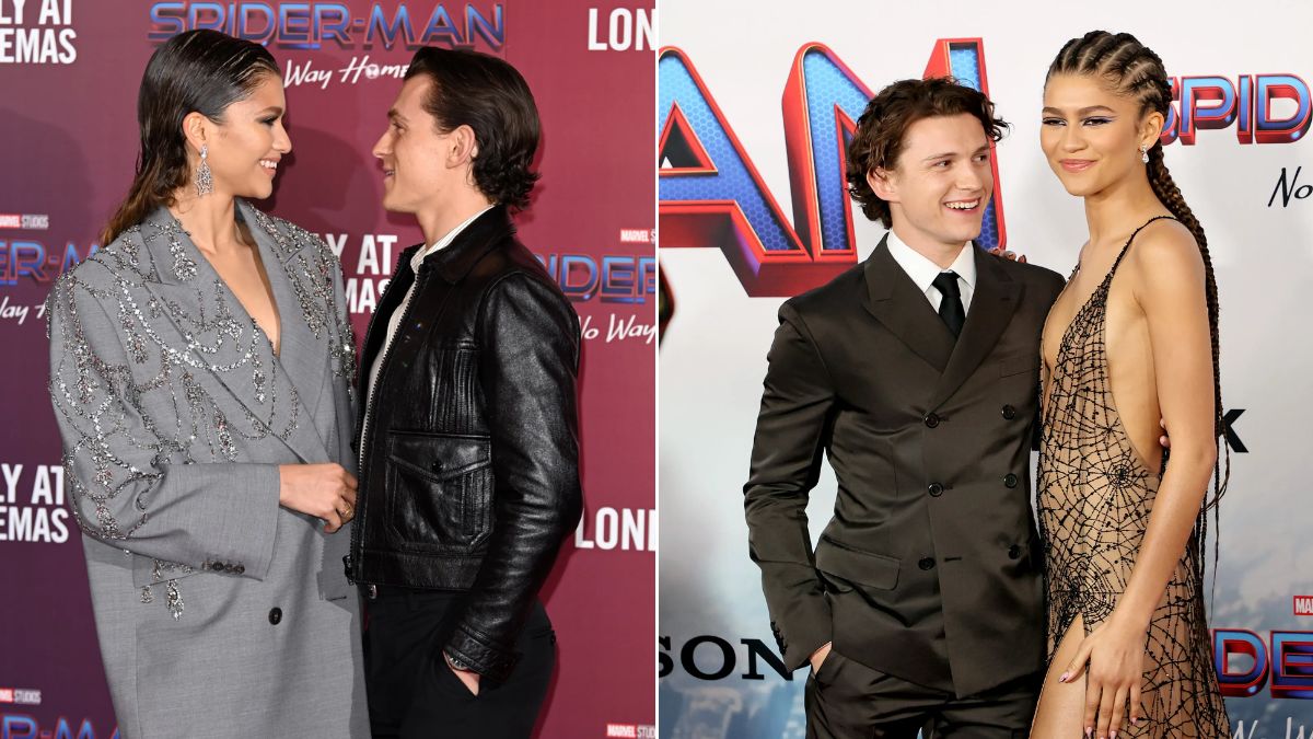 At the Spider-Man carpet, Tom Holland and Zendaya look at each other. Tom insists no breakup, just life happening.