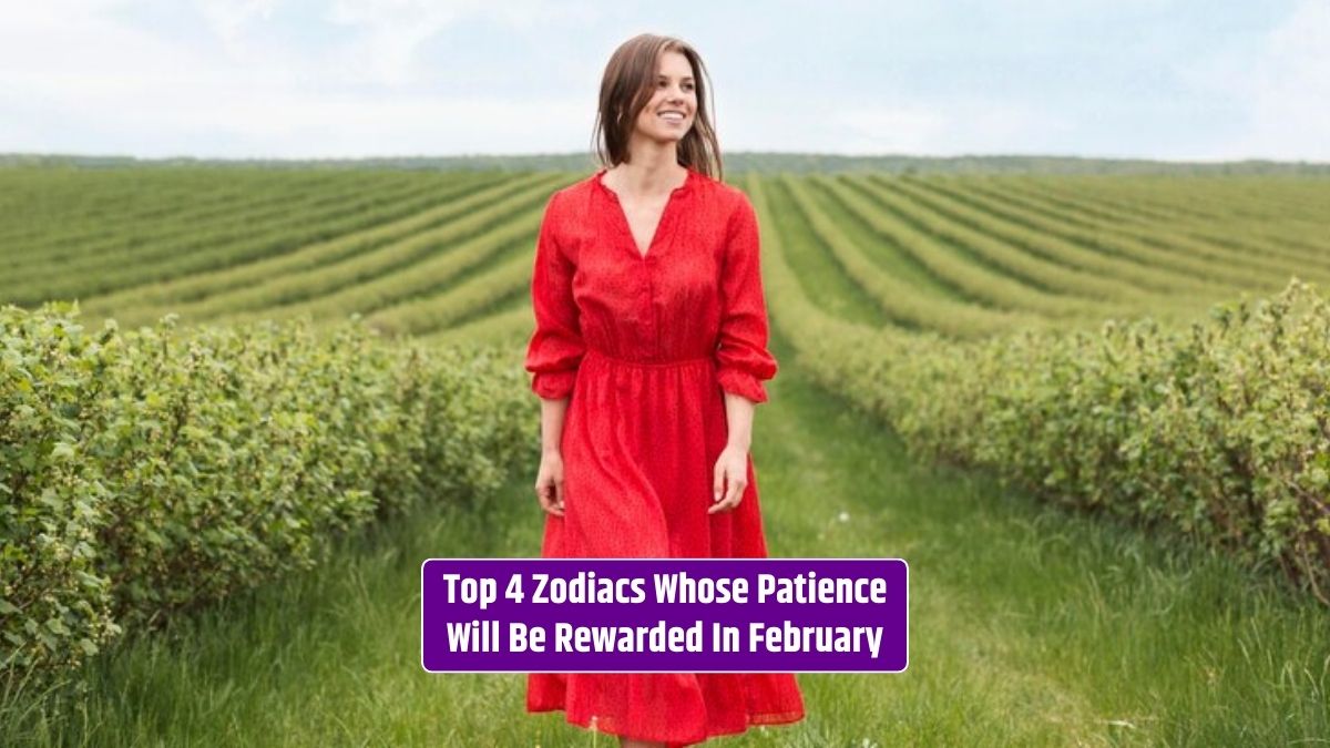 The girl in the red dress, whose patience will be rewarded, anticipates positive outcomes in February.
