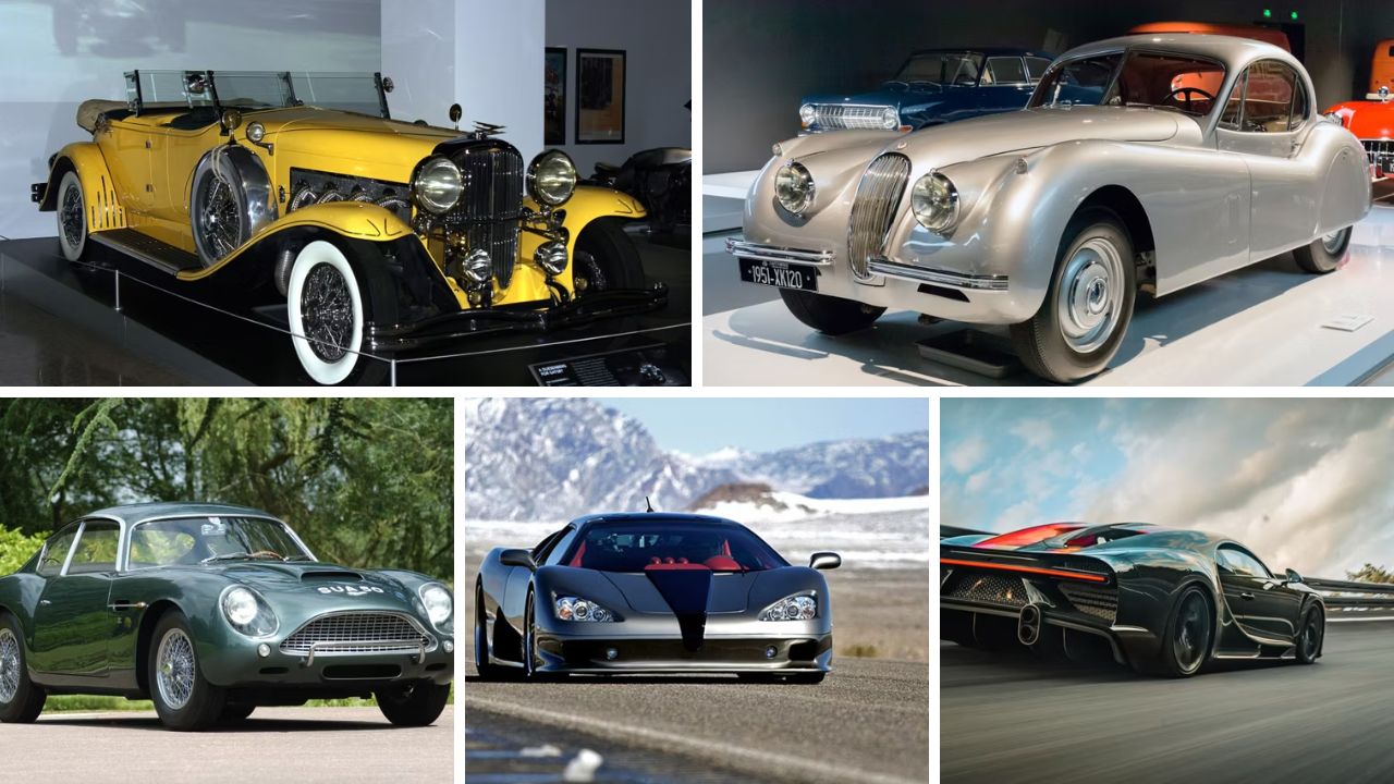 A image of 5 World's Fastest Sports Cars with Different colour